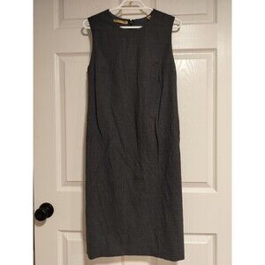 Donna Karen Signature Grey Wool Sleeveless Sheath Dress Size 8